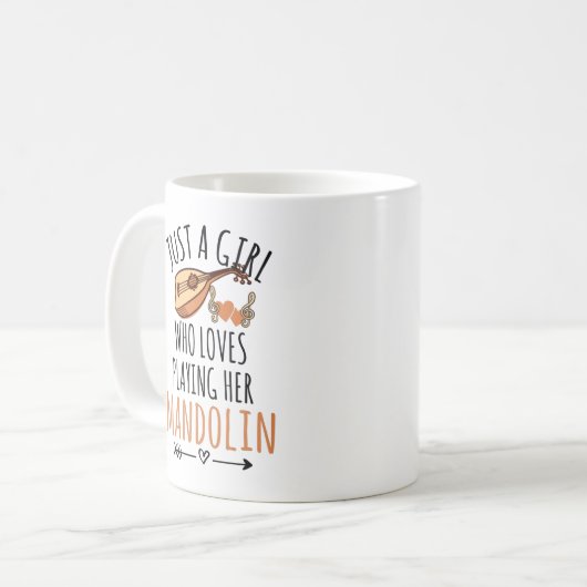 Nur ein Mädchen, das ihr Mandoline-Geschenk-Co spi Kaffeetasse (Vorderseite Links)