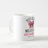 Nur ein Mädchen, das ihr rhodesisches Ridgeback  Kaffeetasse (Vorderseite Links)