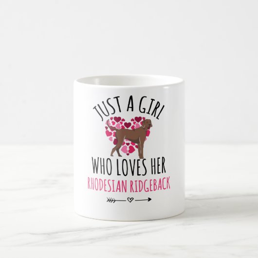 Nur ein Mädchen, das ihr rhodesisches Ridgeback  Kaffeetasse (Mittel)