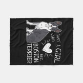 Nur ein Mädchen, das ihre Boston Terrier Premium L Fleecedecke (Vorderseite (Horizontal))