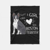 Nur ein Mädchen, das ihre Boston Terrier Premium L Fleecedecke (Vorderseite)