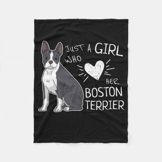 Nur ein Mädchen, das ihre Boston Terrier Premium L Fleecedecke (Vorderseite)