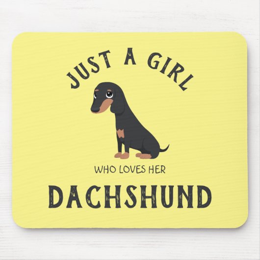 Nur ein Mädchen, das ihre Dackel Liebe Mouse Pad Mousepad (Vorne)