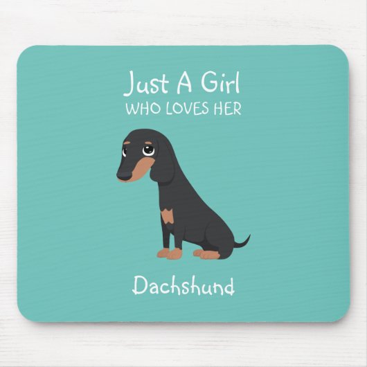 Nur ein Mädchen, das ihre Dackel Liebe Mousepad (Vorne)