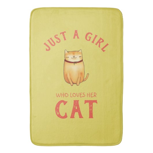 Nur ein Mädchen, das ihre Katze Liebe Badematte (Vorderseite Vertikal)