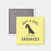 Nur ein Mädchen, das ihre Würstchen Liebe Magnet (Vorderseite/Rückseite)