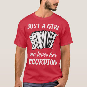 Nur ein Mädchen, das ihren Akkordeon Liebe T-Shirt
