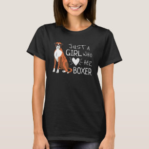 Nur ein Mädchen, das ihren deutschen Boxerhund Lie T-Shirt