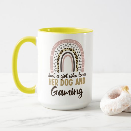 Nur ein Mädchen, das ihren Hund und Gaming Liebe Tasse (Mit Donut)