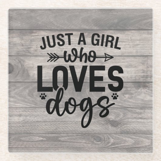 Nur ein Mädchen, das ihren Hund-Untersetzer Liebe Glasuntersetzer (Vorderseite)