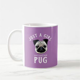 Nur ein Mädchen, das ihren Mops Liebe Kaffeetasse
