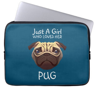 Nur ein Mädchen, das ihren Mops Liebe Laptopschutzhülle