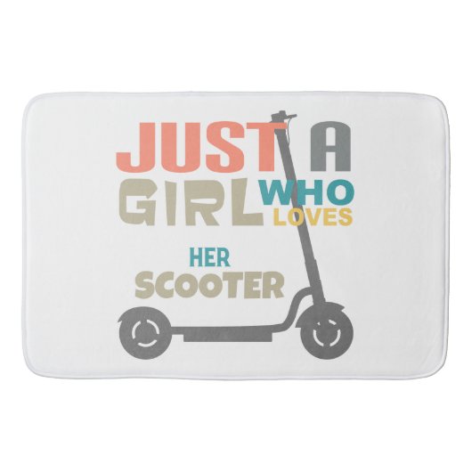 Nur ein Mädchen, das ihren Roller Liebe Badematte (Vorderseite)