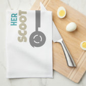 Nur ein Mädchen, das ihren Roller Liebe Geschirrtuch (Viertel Falte)