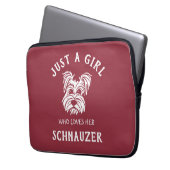 Nur ein Mädchen, das ihren Schnauzer Liebe Laptopschutzhülle (Vorderseite Links)