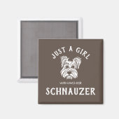 Nur ein Mädchen, das ihren Schnauzer Liebe Magnet (Vorderseite/Rückseite)