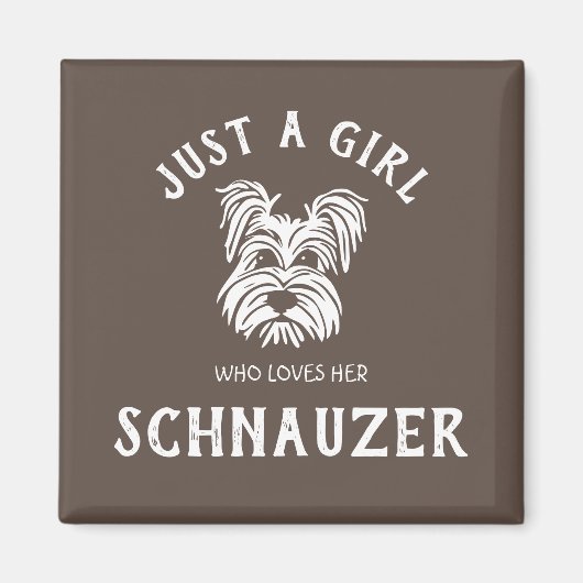 Nur ein Mädchen, das ihren Schnauzer Liebe Magnet (Vorne)