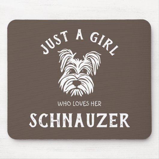 Nur ein Mädchen, das ihren Schnauzer Liebe Mousepad (Vorne)