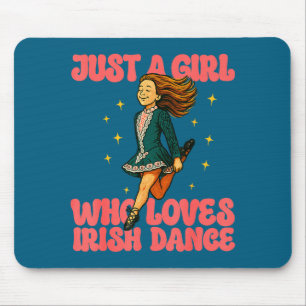 Nur ein Mädchen, das irischen Tanz liebt Vintage i Mousepad