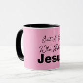 Nur ein Mädchen, das Jesus folgt Tasse (Vorderseite Links)