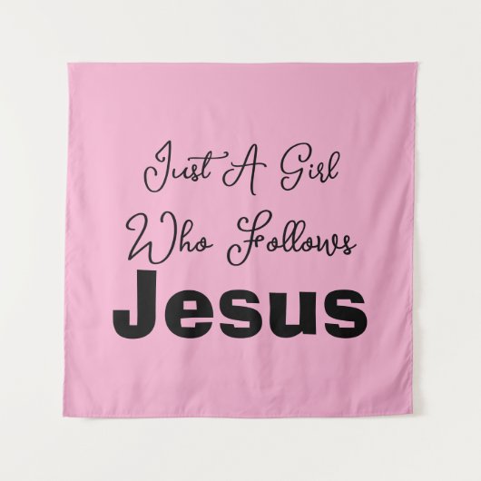 Nur ein Mädchen, das Jesus folgt Wandteppich (Vorderseite)