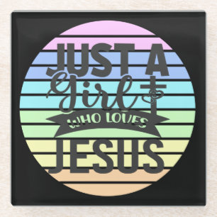 Nur ein Mädchen, das Jesus Liebe Glasuntersetzer