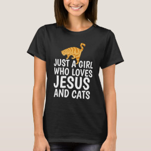 NUR EIN MÄDCHEN, DAS JESUS LIEBEN UND KATZE KATZE. T-Shirt