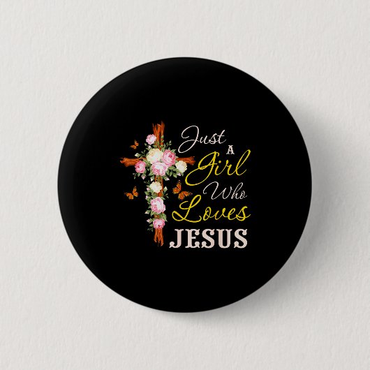 Nur ein Mädchen, das Jesus liebt, christlicher Gla Button (Vorderseite)