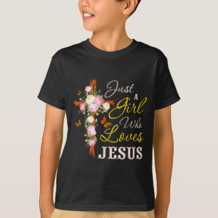 Nur ein Mädchen, das Jesus liebt, christlicher Gla T-Shirt