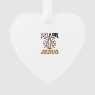 Nur ein Mädchen, das Jesus liebt, florales Kreuz-S Ornament