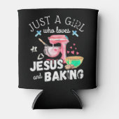 Nur ein Mädchen, das Jesus und Backen Liebe - Funn Dosenkühler (Vorderseite)