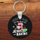 Nur ein Mädchen, das Jesus und Backen Liebe - Funn Schlüsselanhänger (Vorderseite)