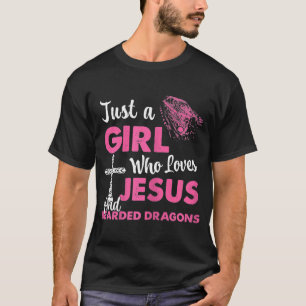 Nur ein Mädchen, das Jesus und bärtige Drachen Lie T-Shirt