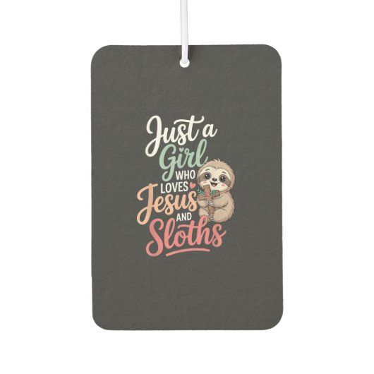 Nur ein Mädchen, das Jesus und Faultiere liebt T-S Autolufterfrischer (Vorderseite)