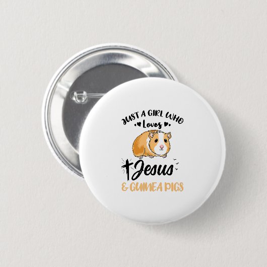 Nur ein Mädchen, das Jesus und Guinea Liebe Button (Vorne & Hinten)