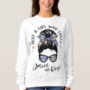 Nur ein Mädchen, das Jesus und Hunde Liebe, gibt G Sweatshirt