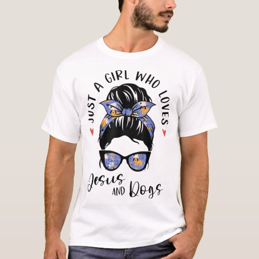 Nur ein Mädchen, das Jesus und Hunde Liebe, gibt G T-Shirt (Vorderseite)