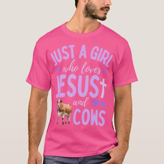 Nur ein Mädchen, das Jesus und Kühe Christlich sch T-Shirt (Vorderseite)