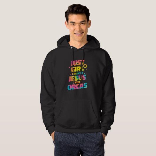 Nur ein Mädchen, das Jesus und Orcas Gefärbte Kraw Hoodie (Vorne ganz)