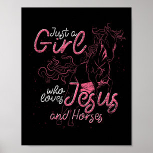 Nur ein Mädchen, das Jesus und Pferd Lieben Reiter Poster