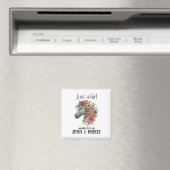 Nur ein Mädchen, das Jesus und Pferde Liebe1 Magnet (In Situ (Geschirrspüler))