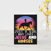 Nur ein Mädchen, das Jesus und Pferde Liebe Pferd  Karte (Gelbe Blume)
