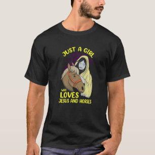 Nur Ein Mädchen Das Jesus Und Pferde Liebt Pferd T-Shirt