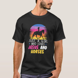 Nur ein Mädchen, das Jesus und Pferde liebt, Reits T-Shirt
