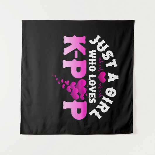 Nur ein Mädchen, das K-Pop Finger KPop Liebe Wandteppich (Vorderseite (Horizontal))