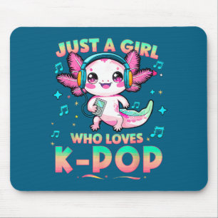 Nur ein Mädchen, das K-Pop-Kleinkind-Axolotl-Musik Mousepad