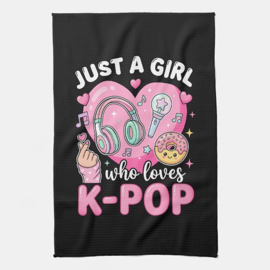 Nur ein Mädchen das K-Pop liebt Geschirrtuch (Vertikal)