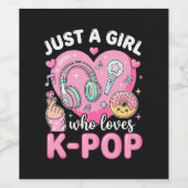 Nur ein Mädchen, das K-Pop liebt Weinetikett (Einzelnes Label)