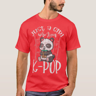 Nur ein Mädchen, das K-Pop Panda Boba Anime Kawai T-Shirt