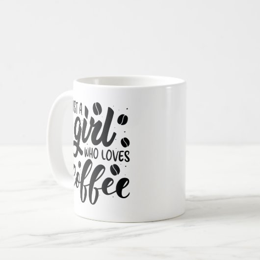 Nur ein Mädchen, das Kaffee Liebe Kaffeetasse (Vorderseite Links)